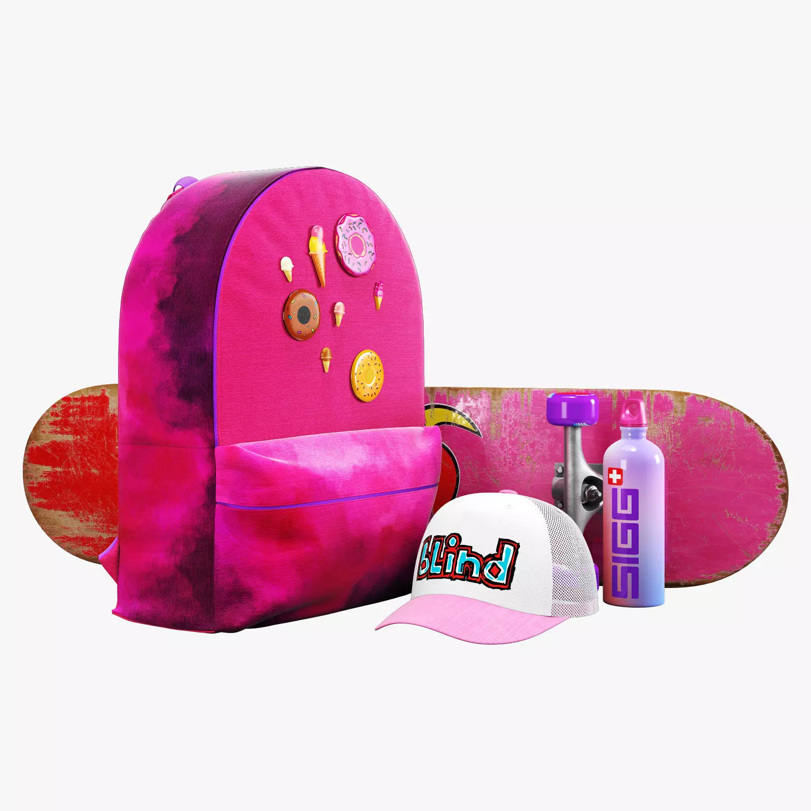 decorative set pink 3D model