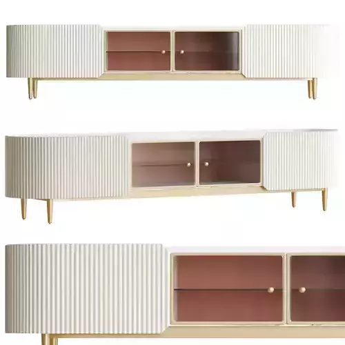 Palley Modern Glass Doors in White for TV