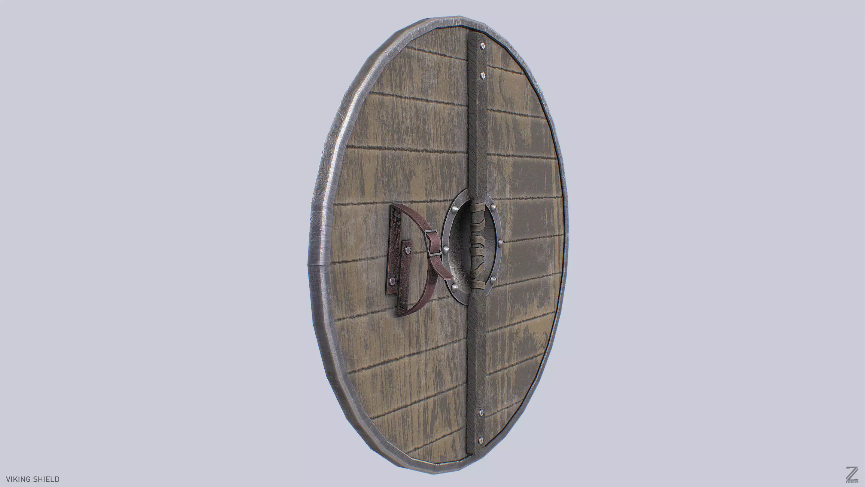 Viking shield Low-poly 3D model_7