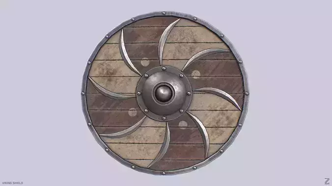 Viking shield Low-poly 3D model