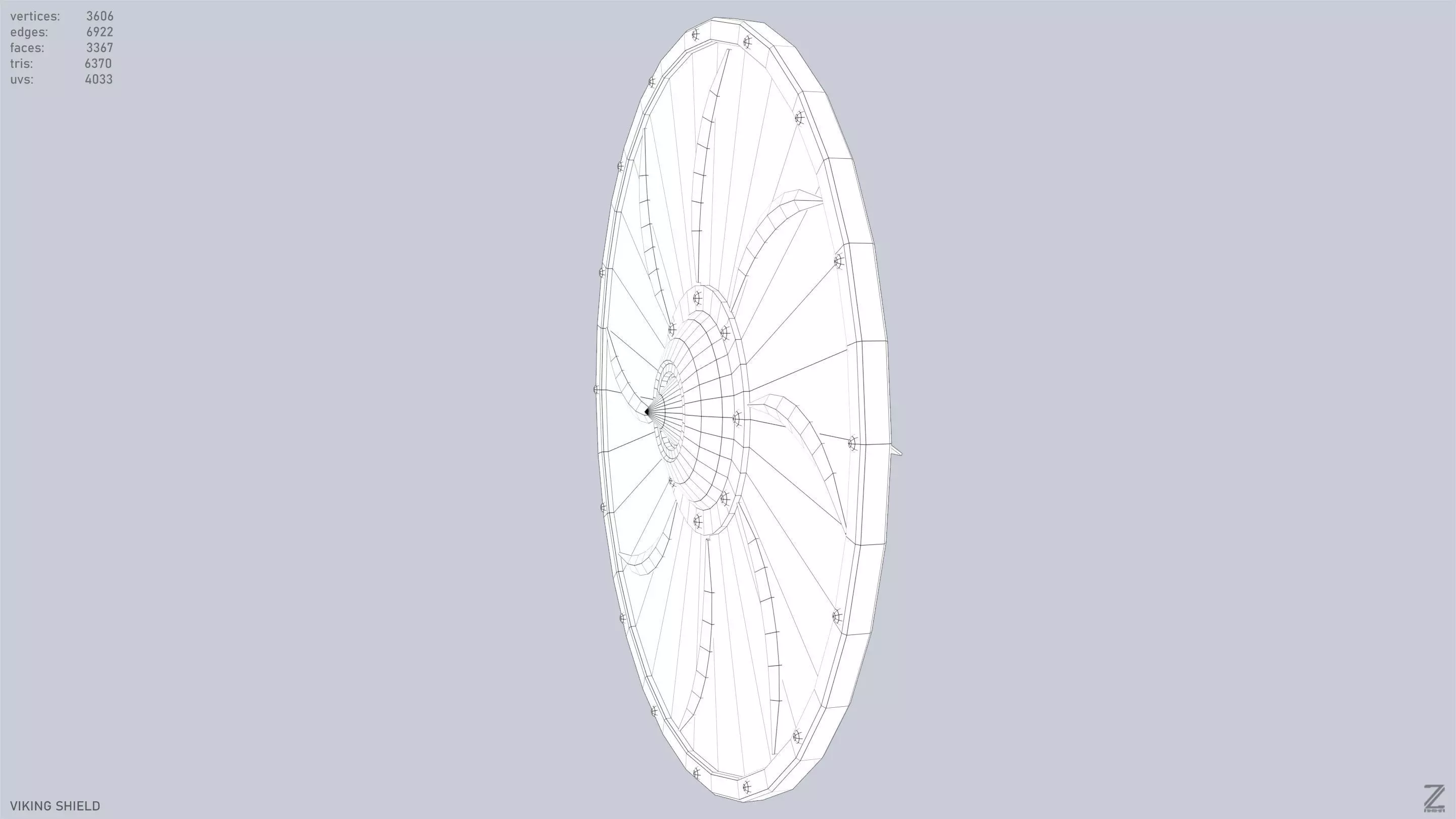 Viking shield Low-poly 3D model_11