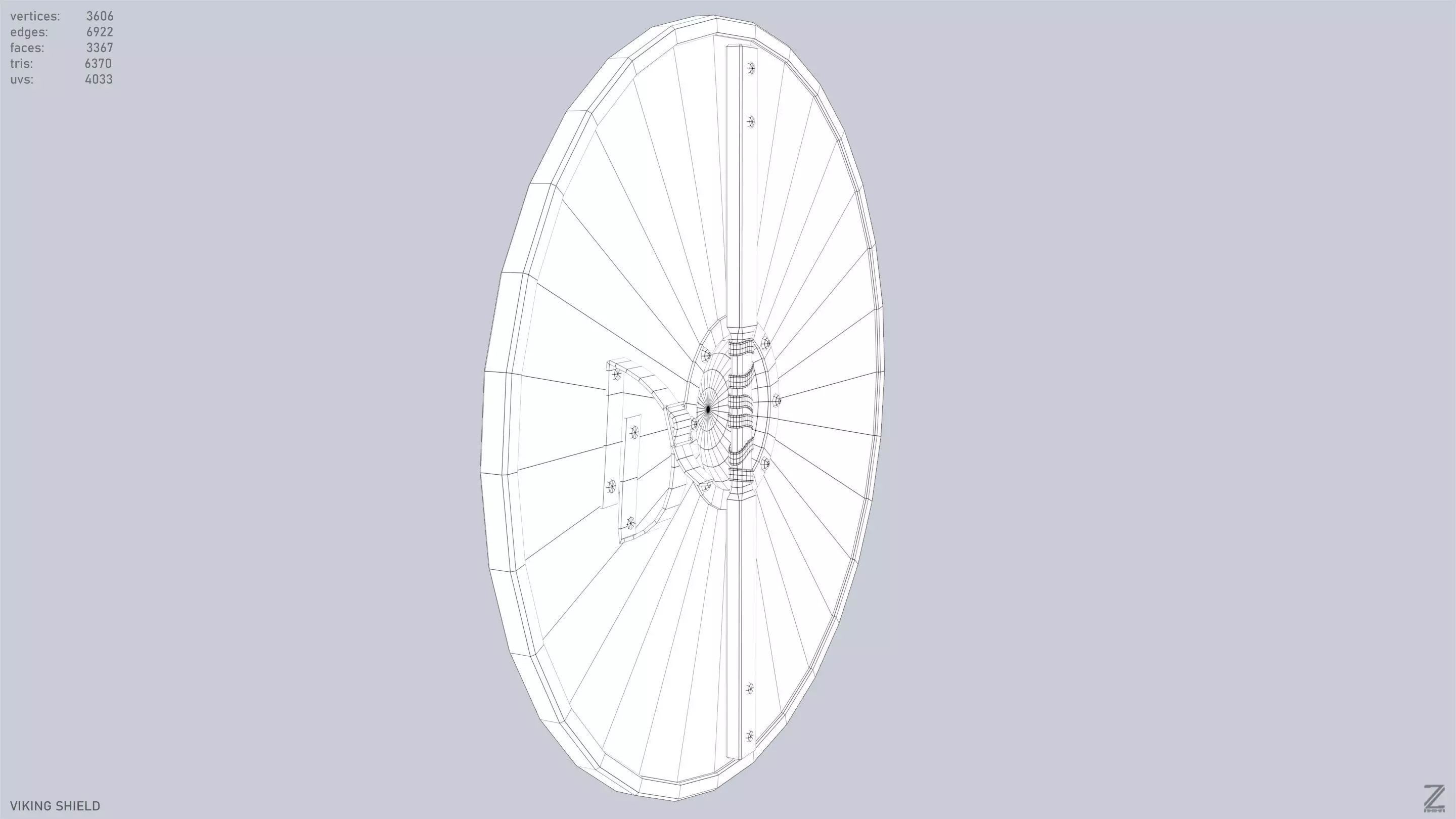Viking shield Low-poly 3D model_12