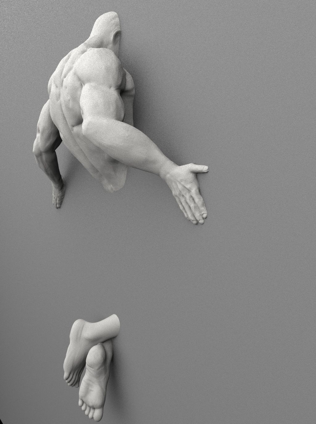 Men wall Sculptures set of 4 3D print model_7