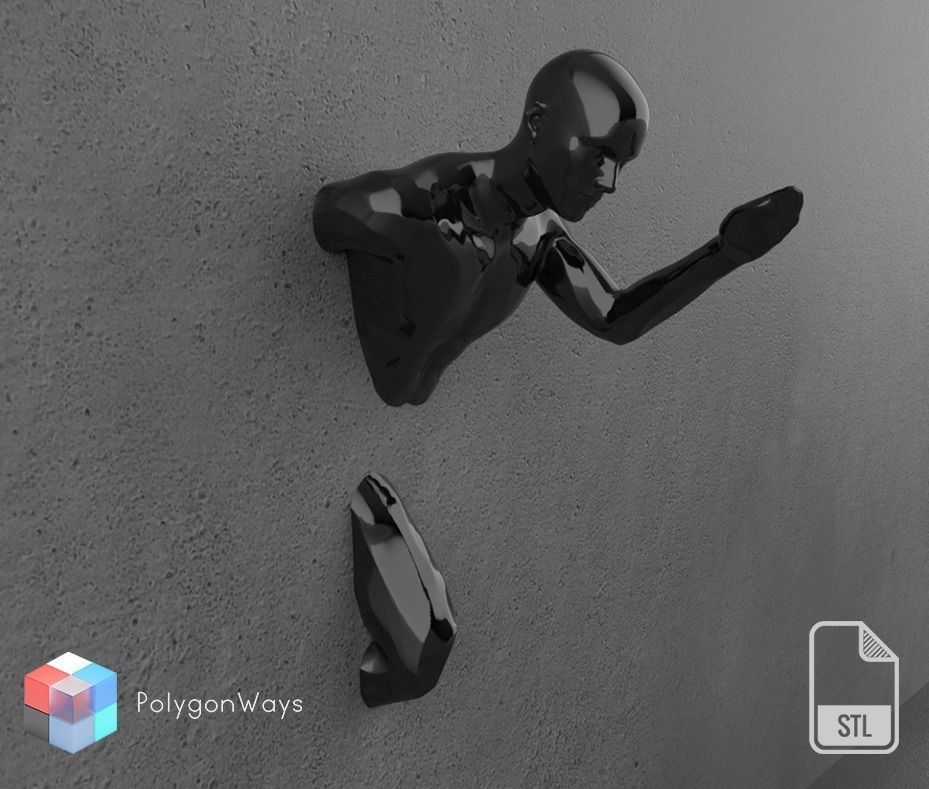 Men wall Sculptures set of 4 3D print model_2