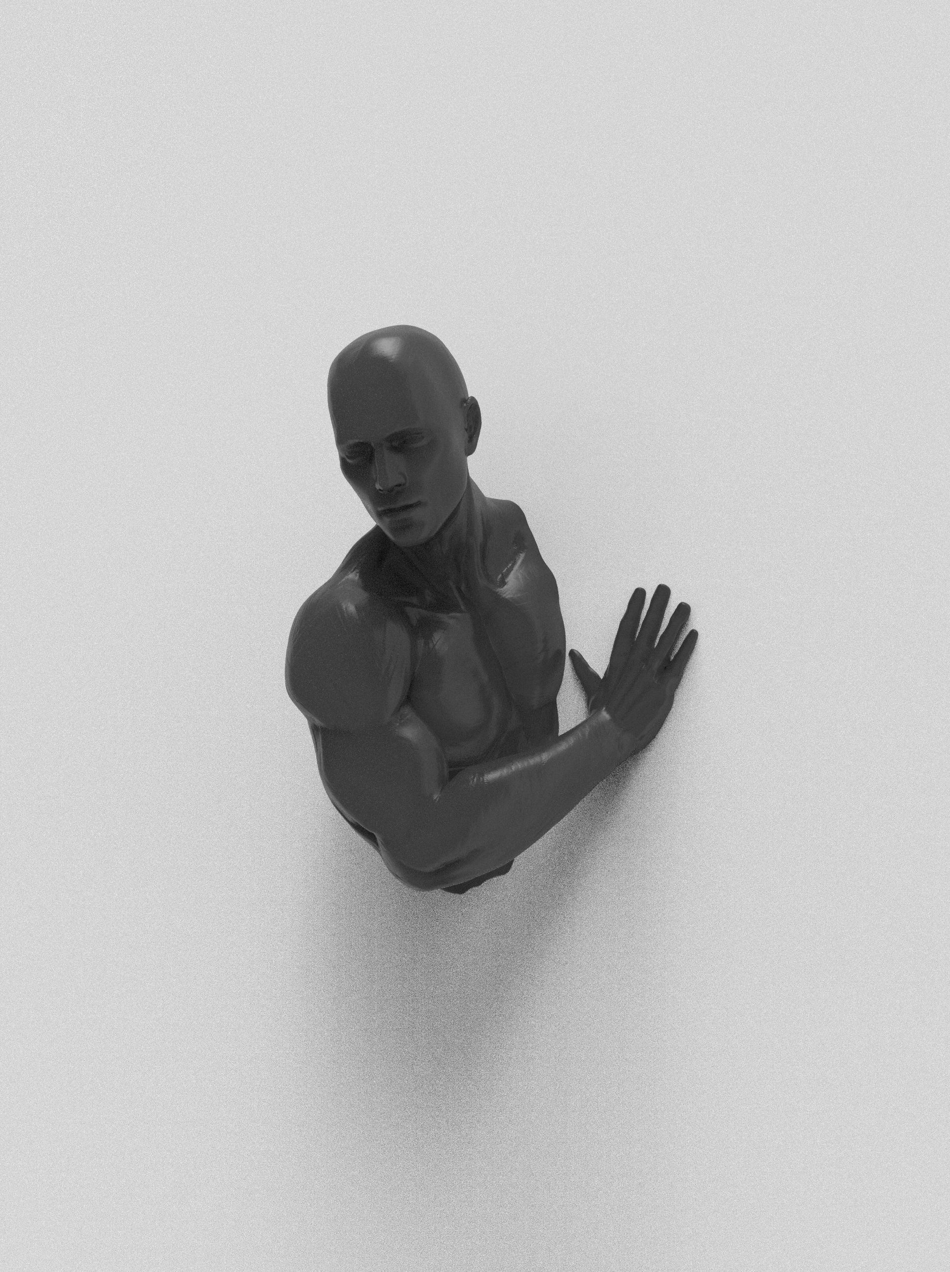 Men wall Sculptures set of 4 3D print model_9