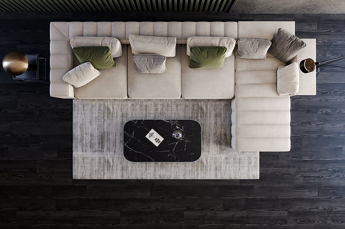 interior livingroom scene 06 3D model 4