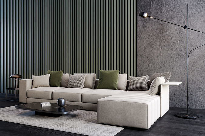 interior livingroom scene 06 3D model 3