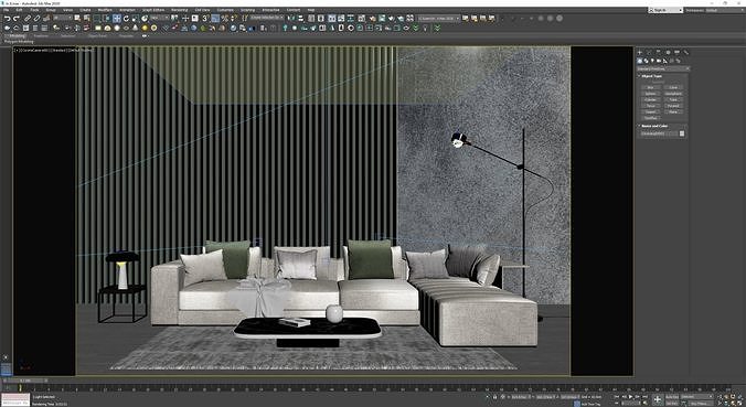 interior livingroom scene 06 3D model 7