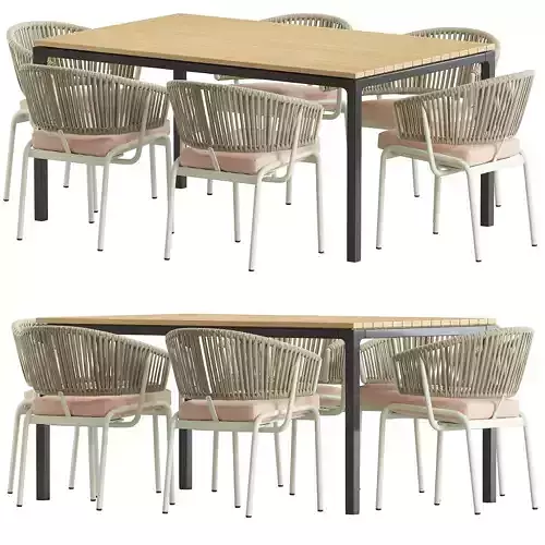 Ivy dining chair and SOFT Teak dining table