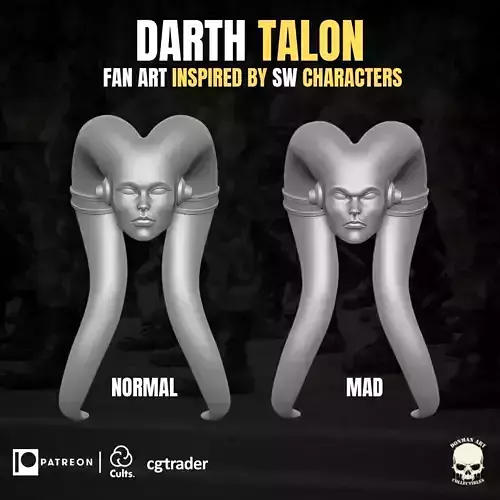 Darth Talon fan art head 3D printable File For Action Figures 3D print model