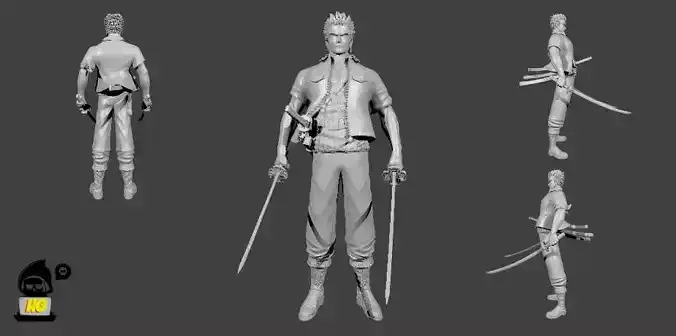 Zoro - One piece 3D print model 3D print model 3D print model