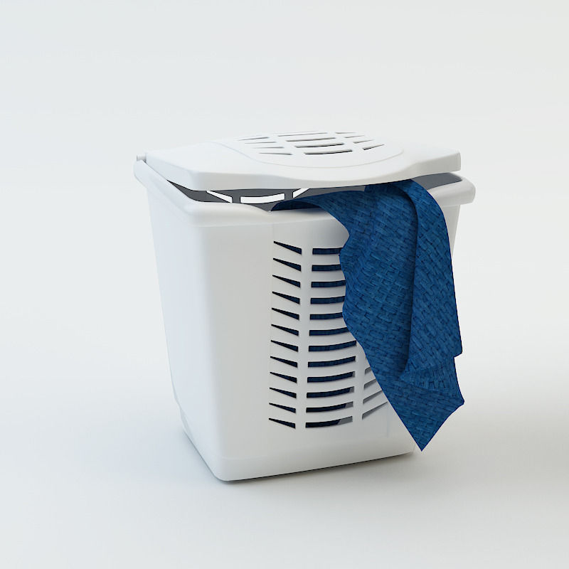 Washing machine Laundry basket  Washing powder 3D model_2