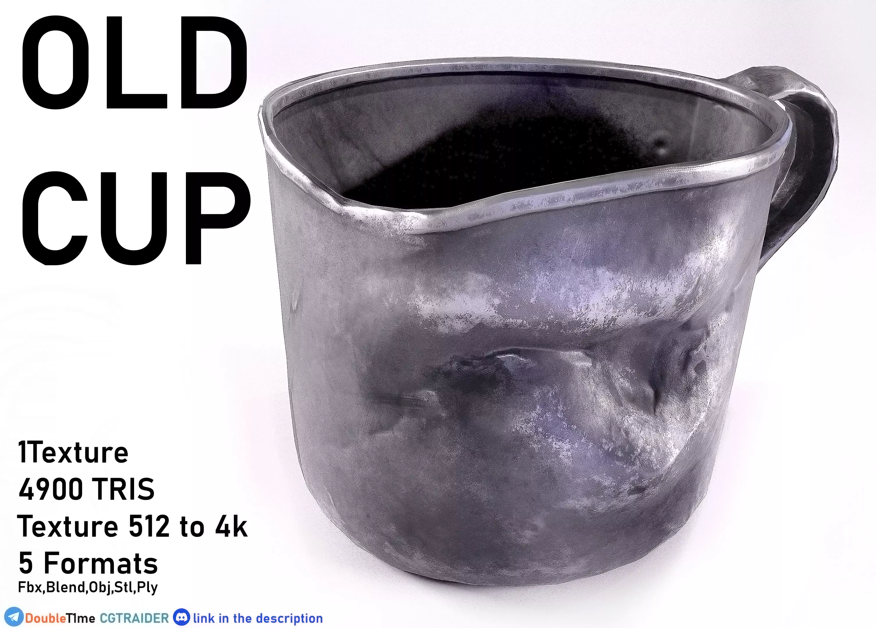 Old Cup Low-poly 3D model_0