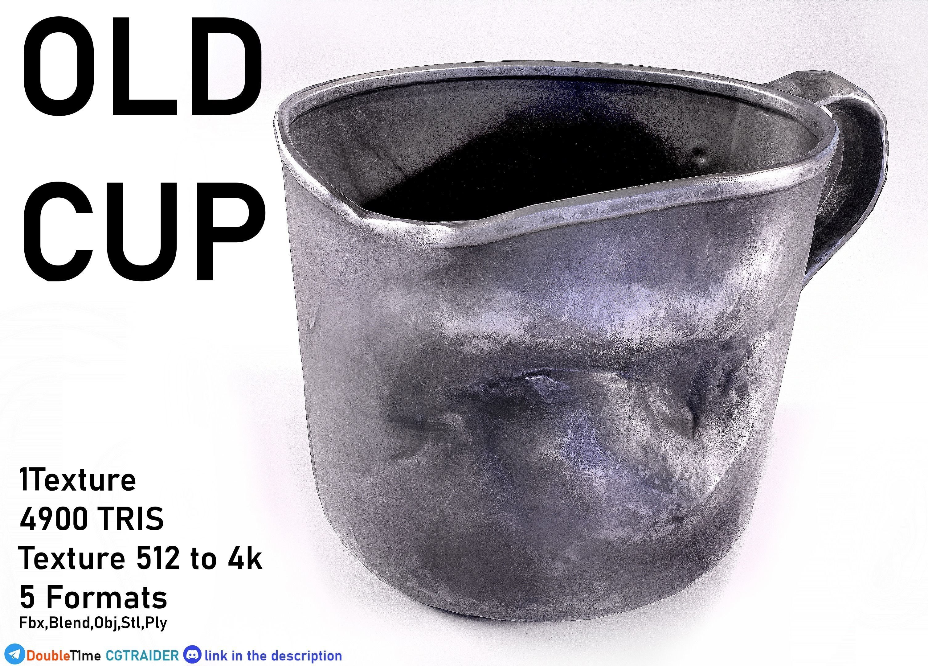 Old Cup Low-poly 3D model_12