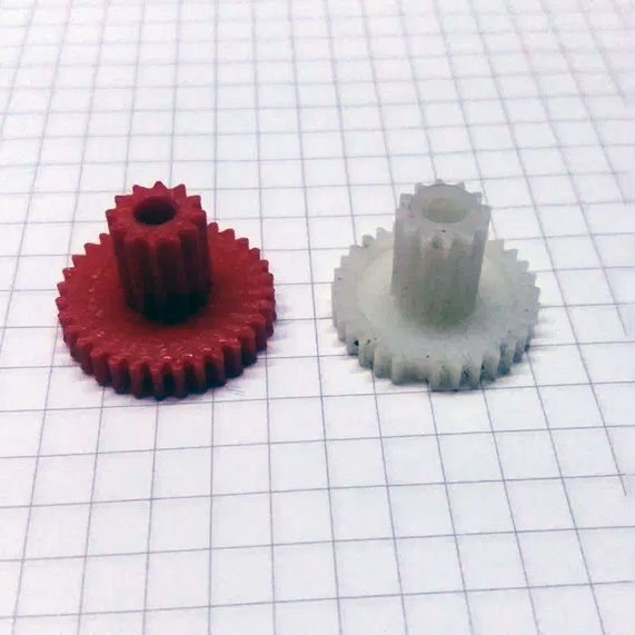 Double gear 12 - 32 teeth 3D print model_3