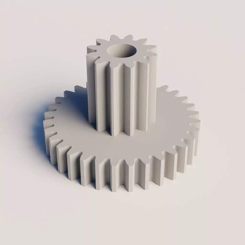 Double gear 12 - 32 teeth 3D print model_0