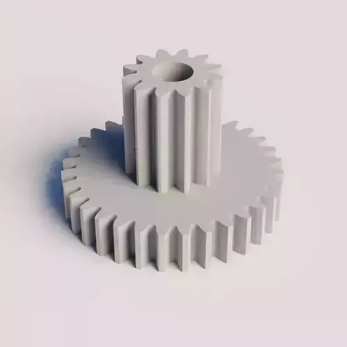 Double gear 12 - 32 teeth 3D print model