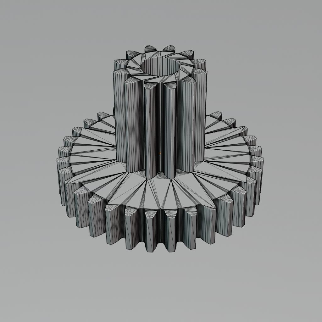 Double gear 12 - 32 teeth 3D print model_1