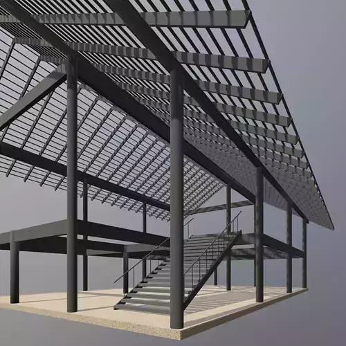 Tropical house structure 3D model