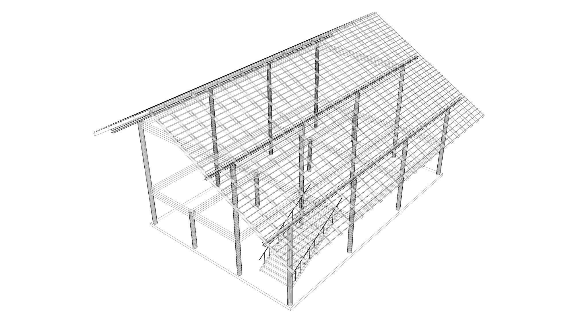 Tropical house structure 3D model_21