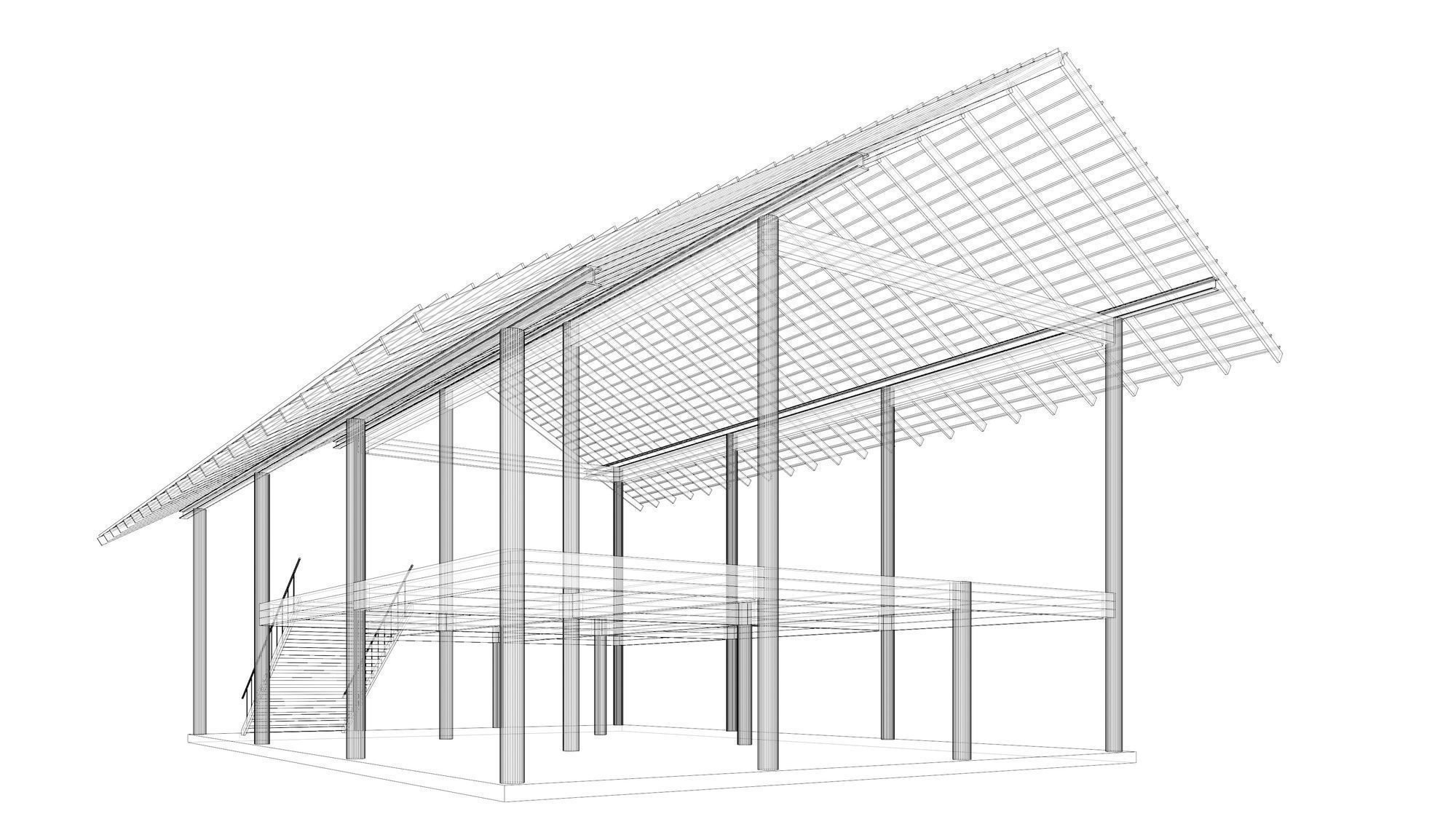 Tropical house structure 3D model_18