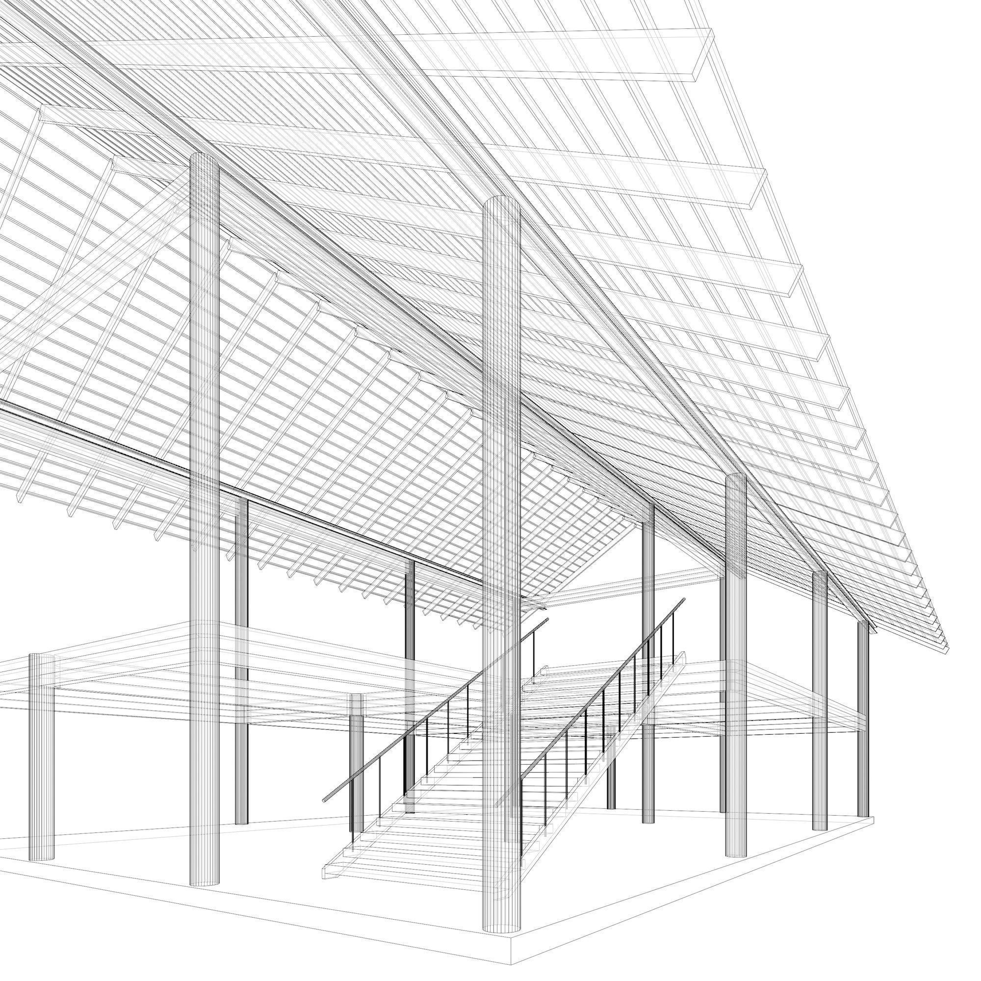 Tropical house structure 3D model_22