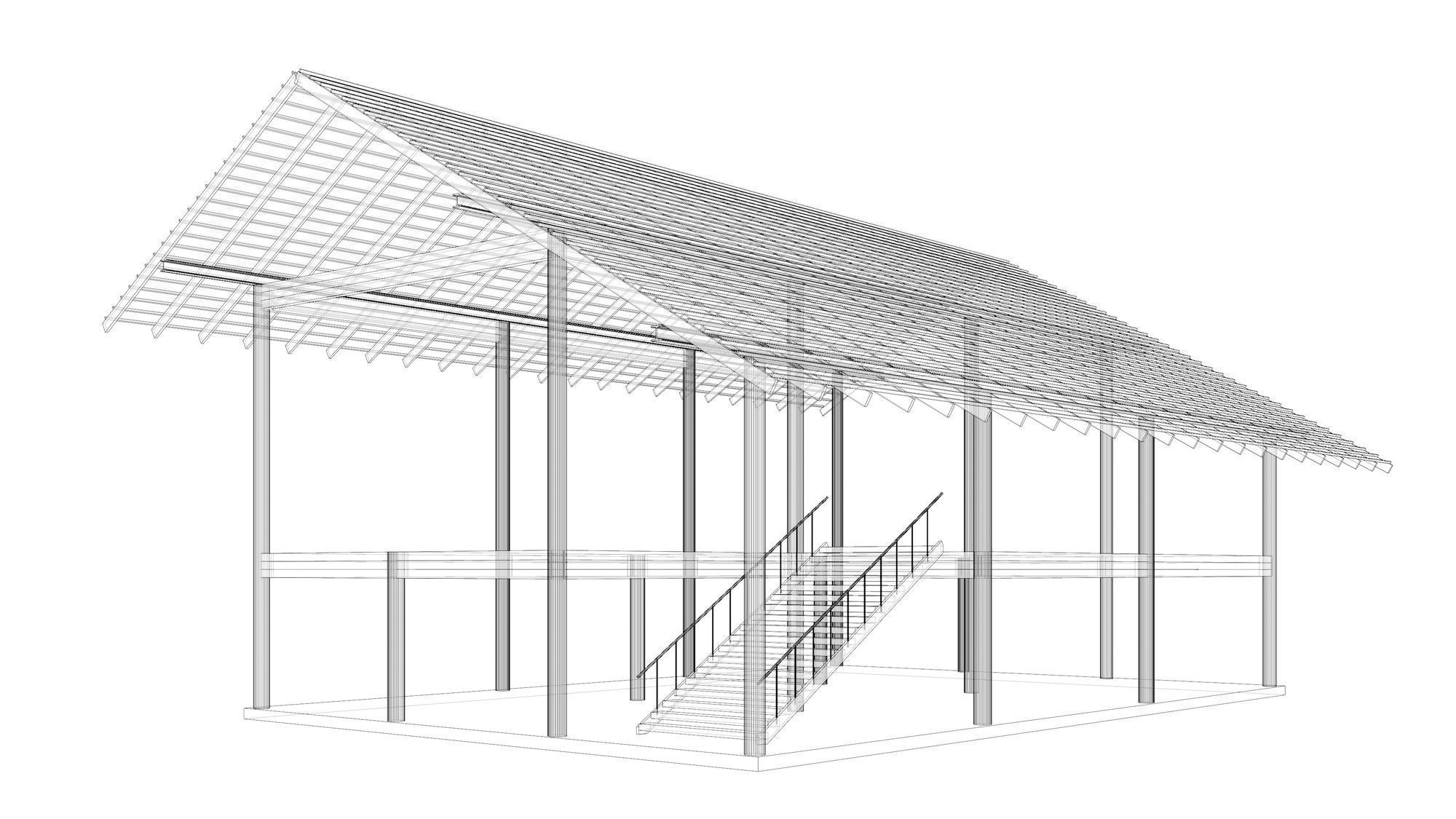 Tropical house structure 3D model_19