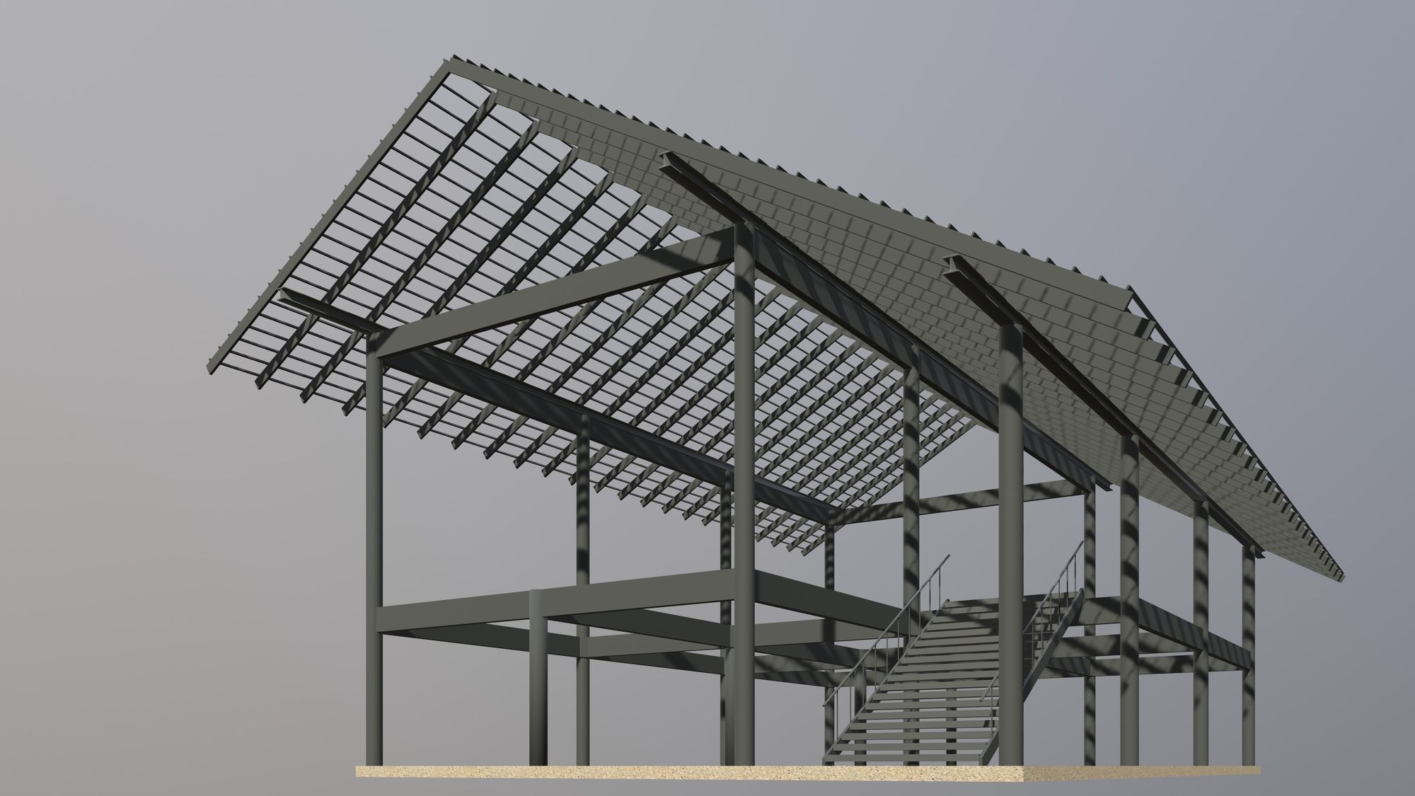 Tropical house structure 3D model_12