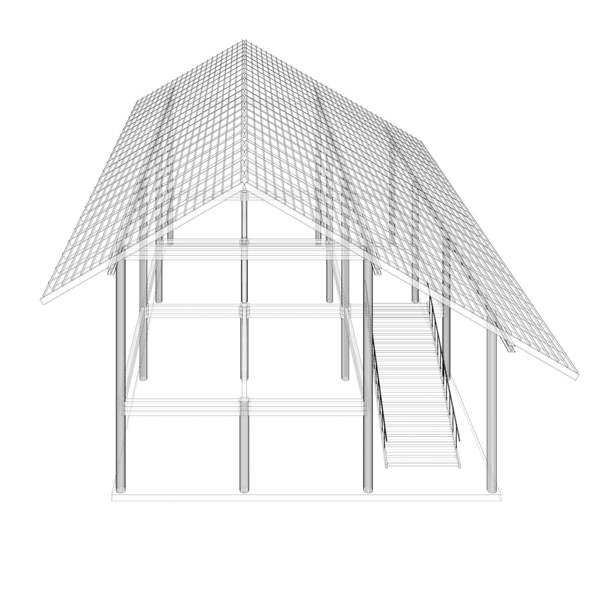Tropical house structure 3D model_15