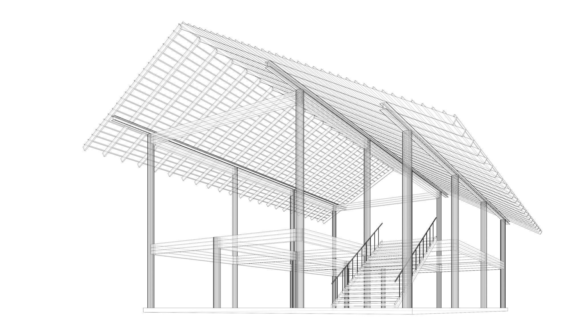 Tropical house structure 3D model_24