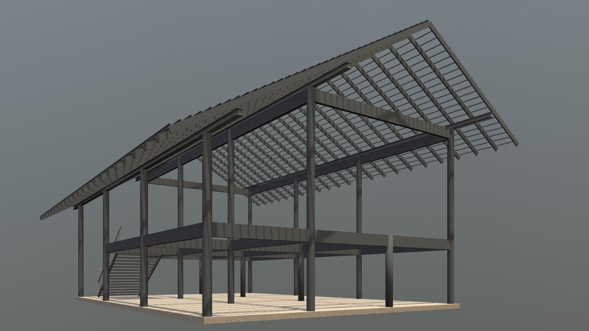 Tropical house structure 3D model_7