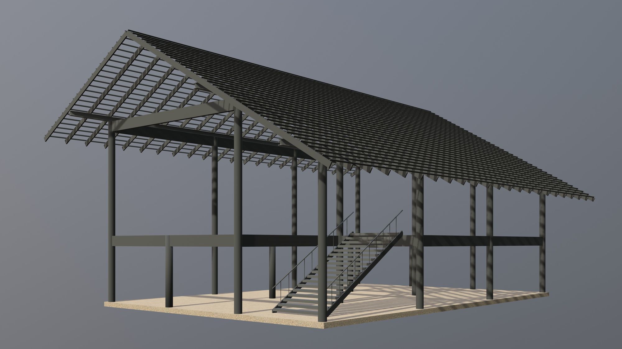 Tropical house structure 3D model_8