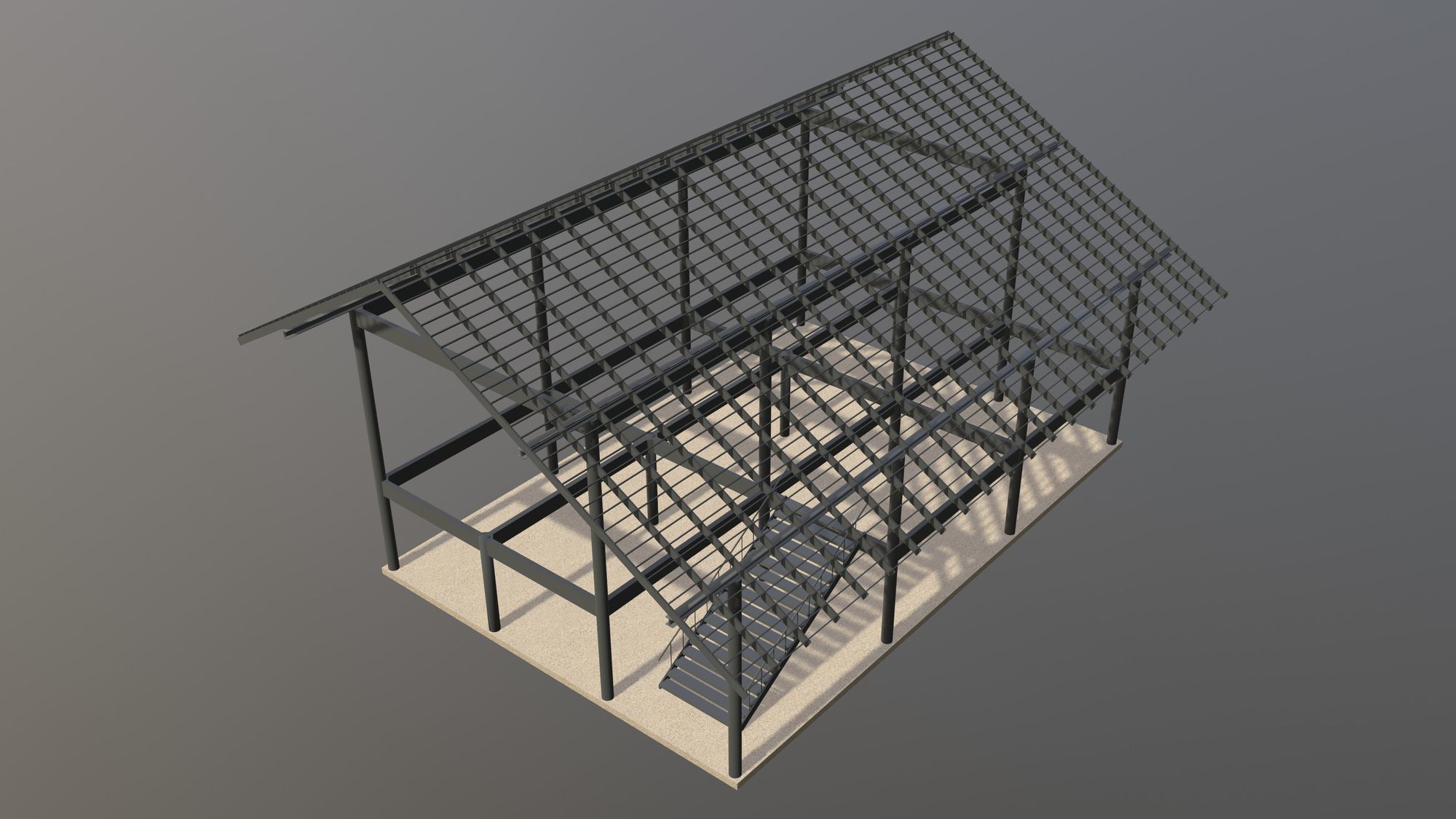 Tropical house structure 3D model_10