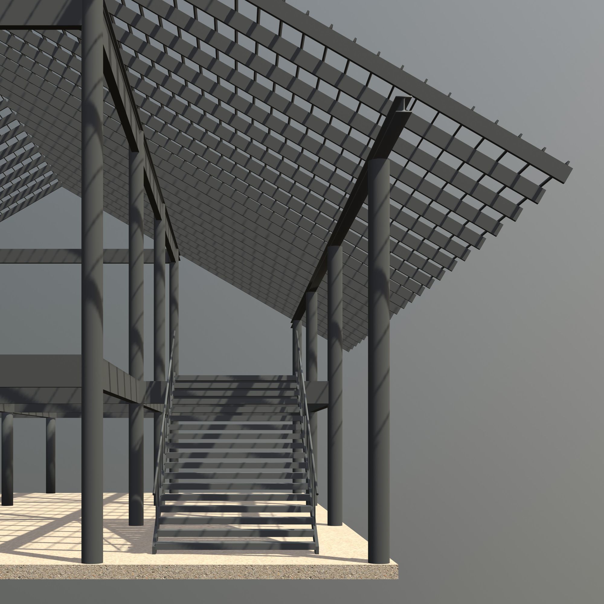 Tropical house structure 3D model_5