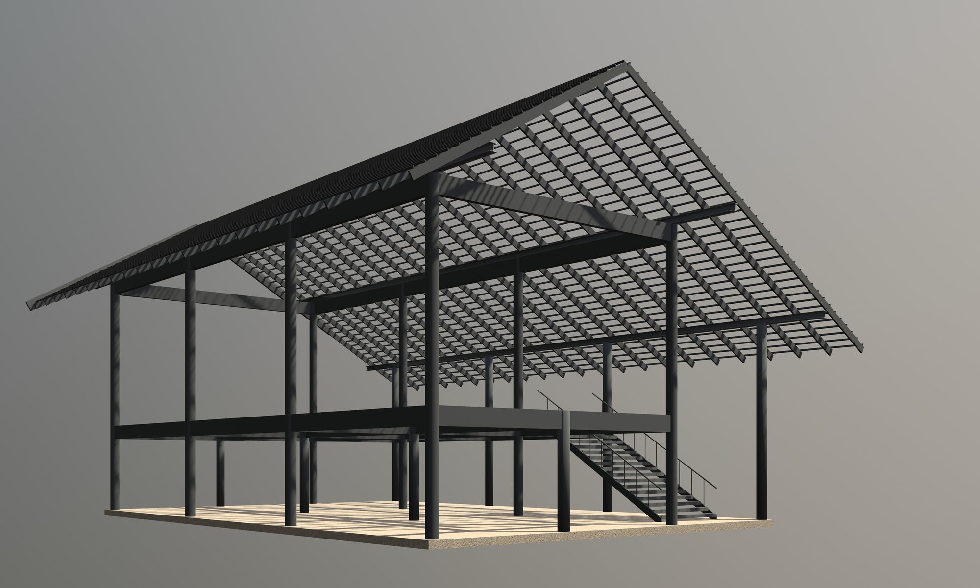 Tropical house structure 3D model_3