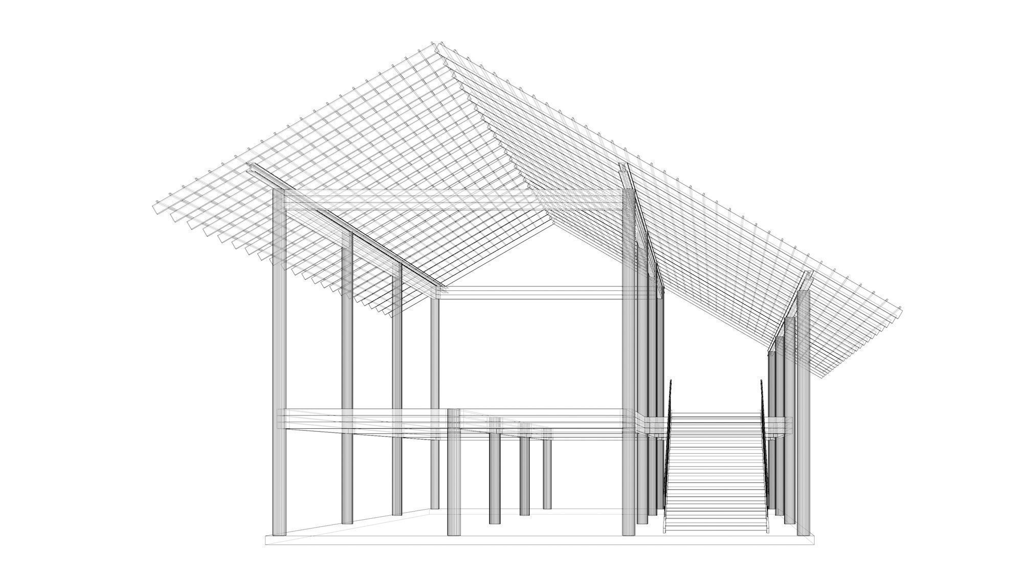 Tropical house structure 3D model_23