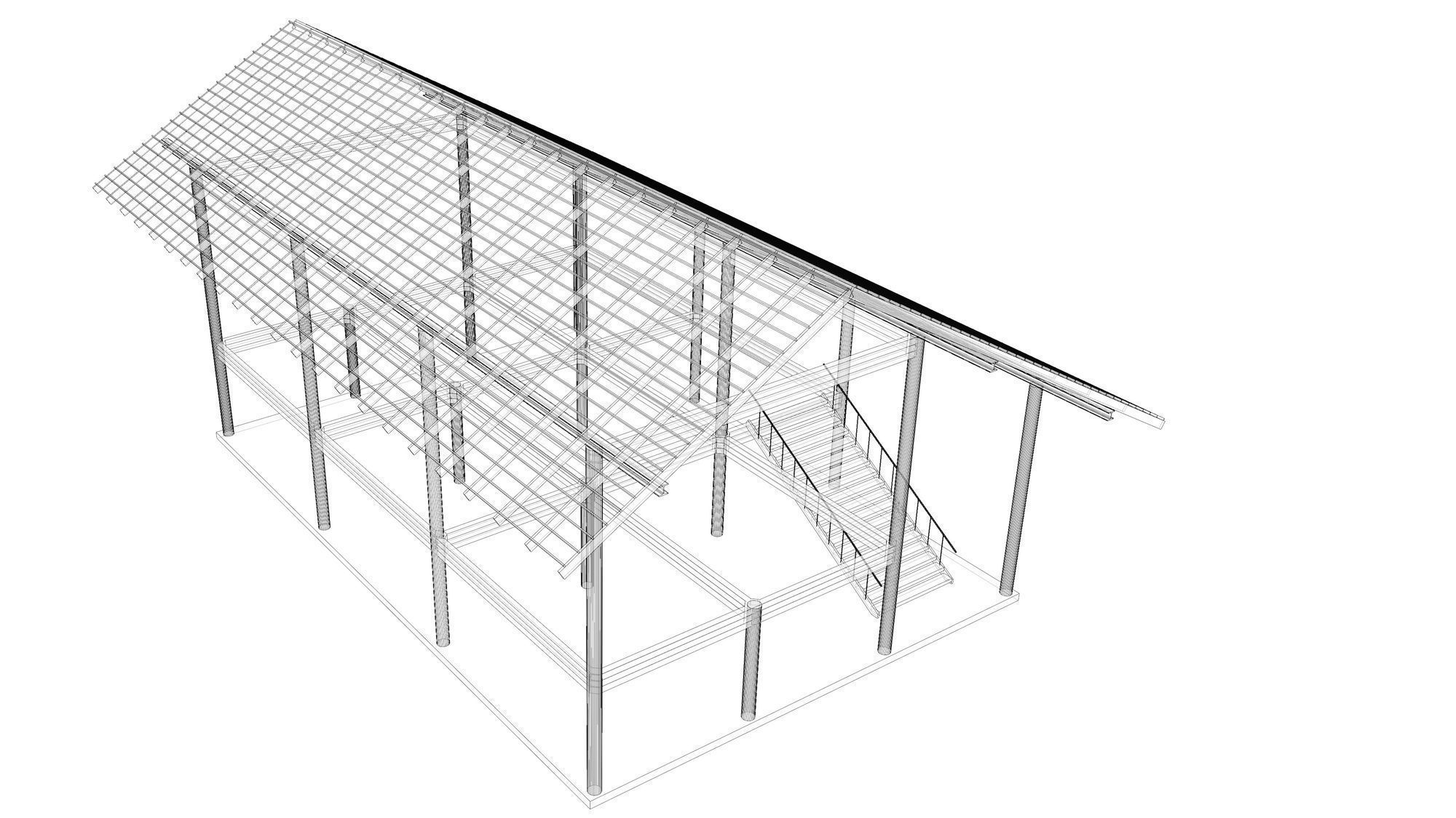 Tropical house structure 3D model_13