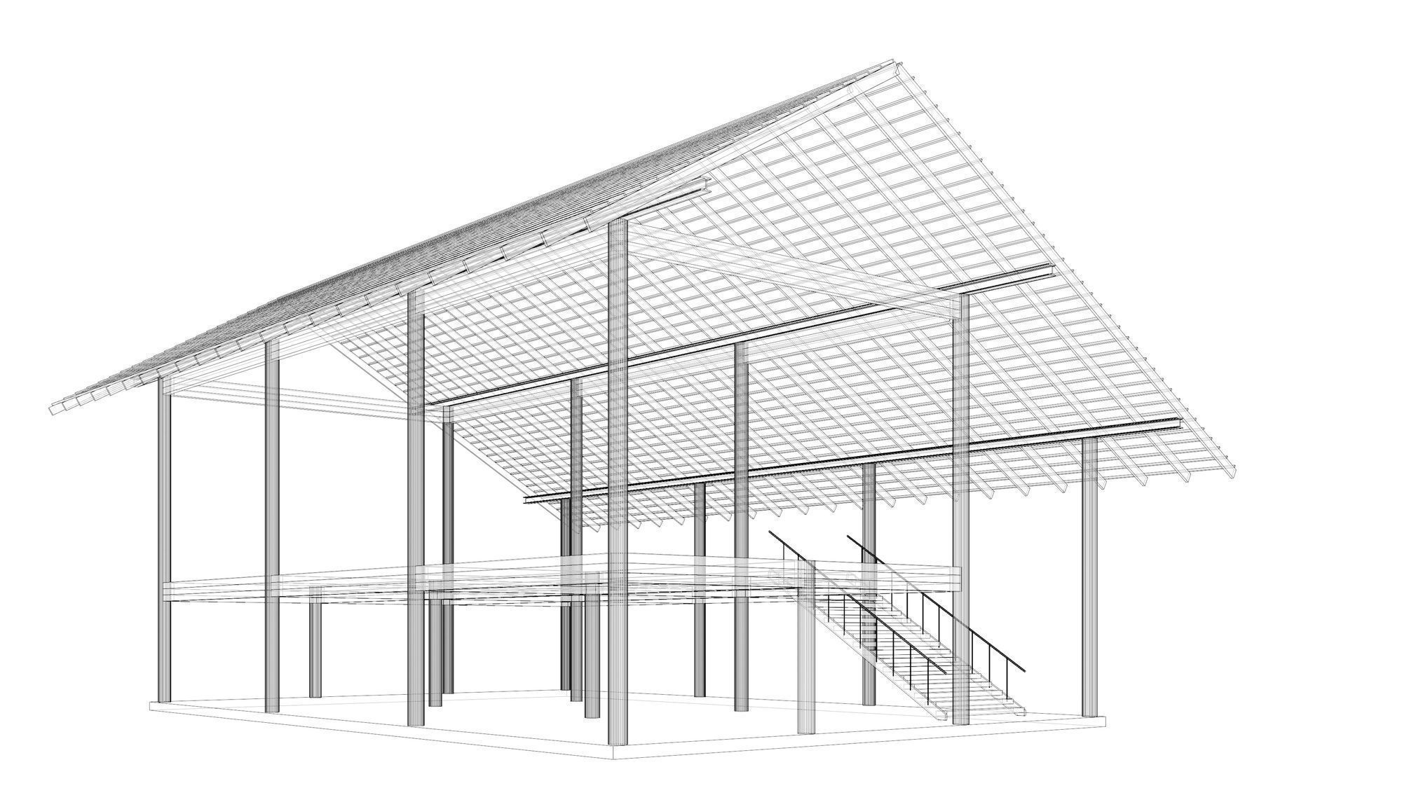 Tropical house structure 3D model_14