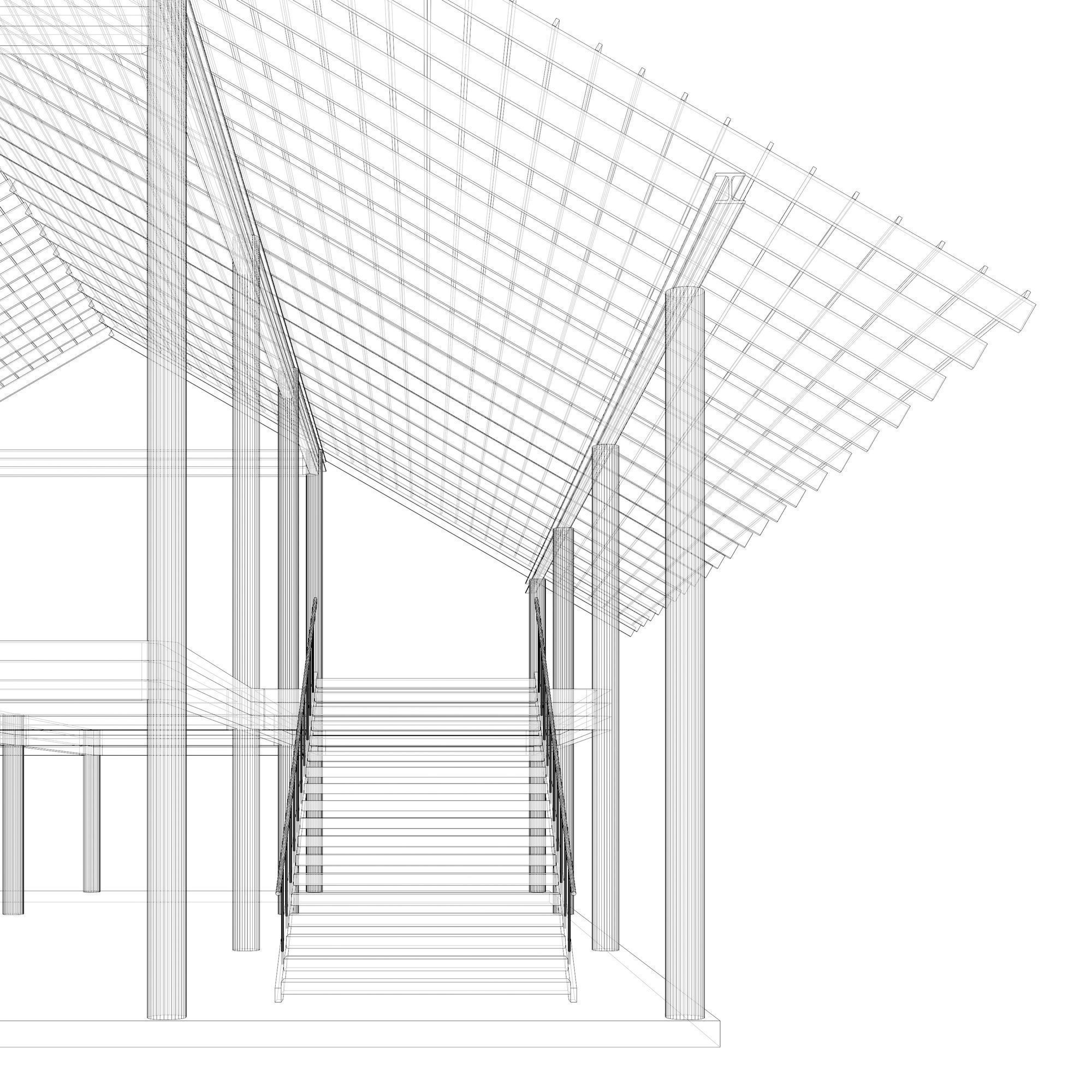 Tropical house structure 3D model_16