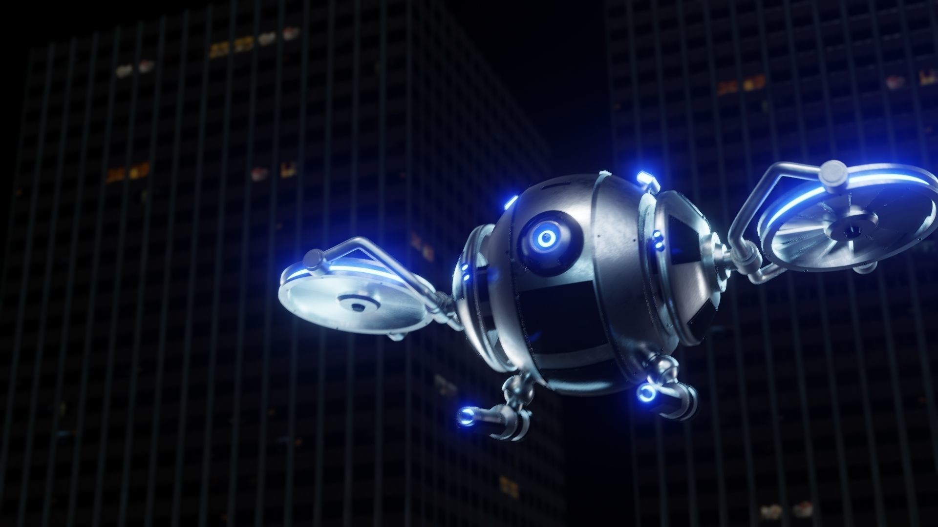 Sci-Fi Security Drone  Free 3D model_3