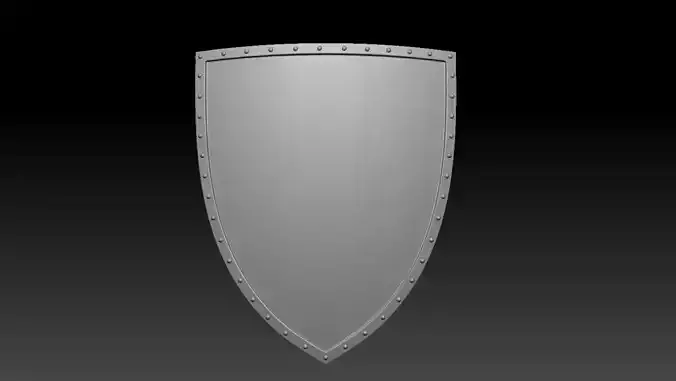 High-poly model knight shield