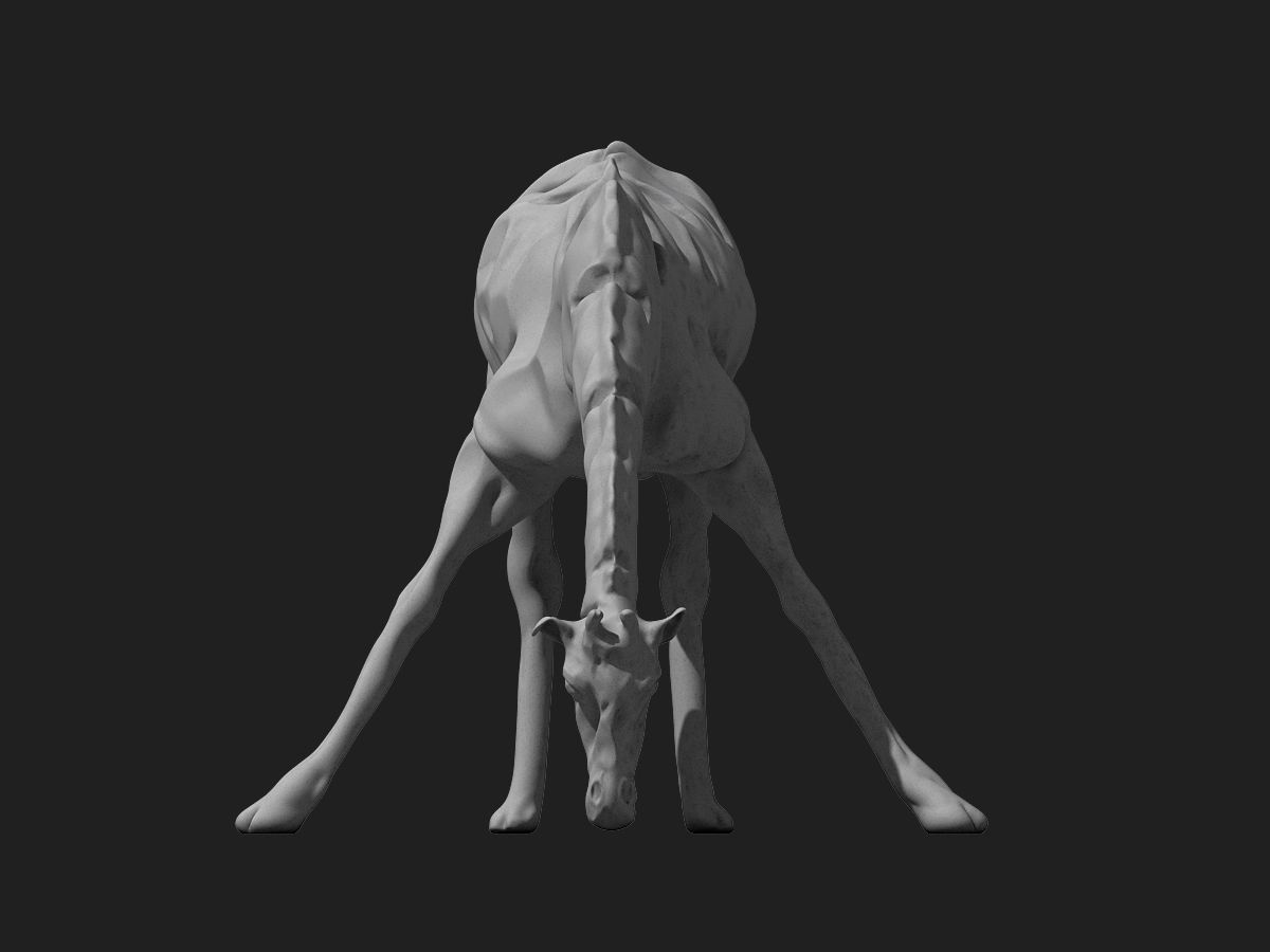 giraffe sculpture 3D print model_3