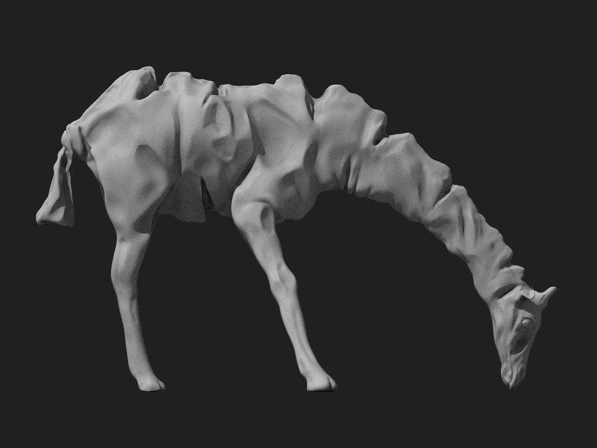 giraffe sculpture 3D print model_4