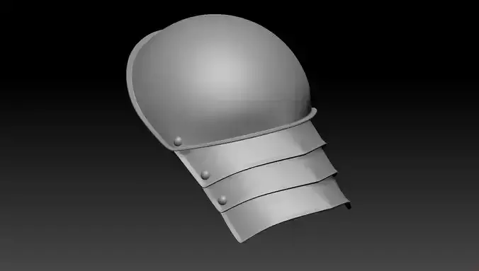 High-poly model knight pauldron