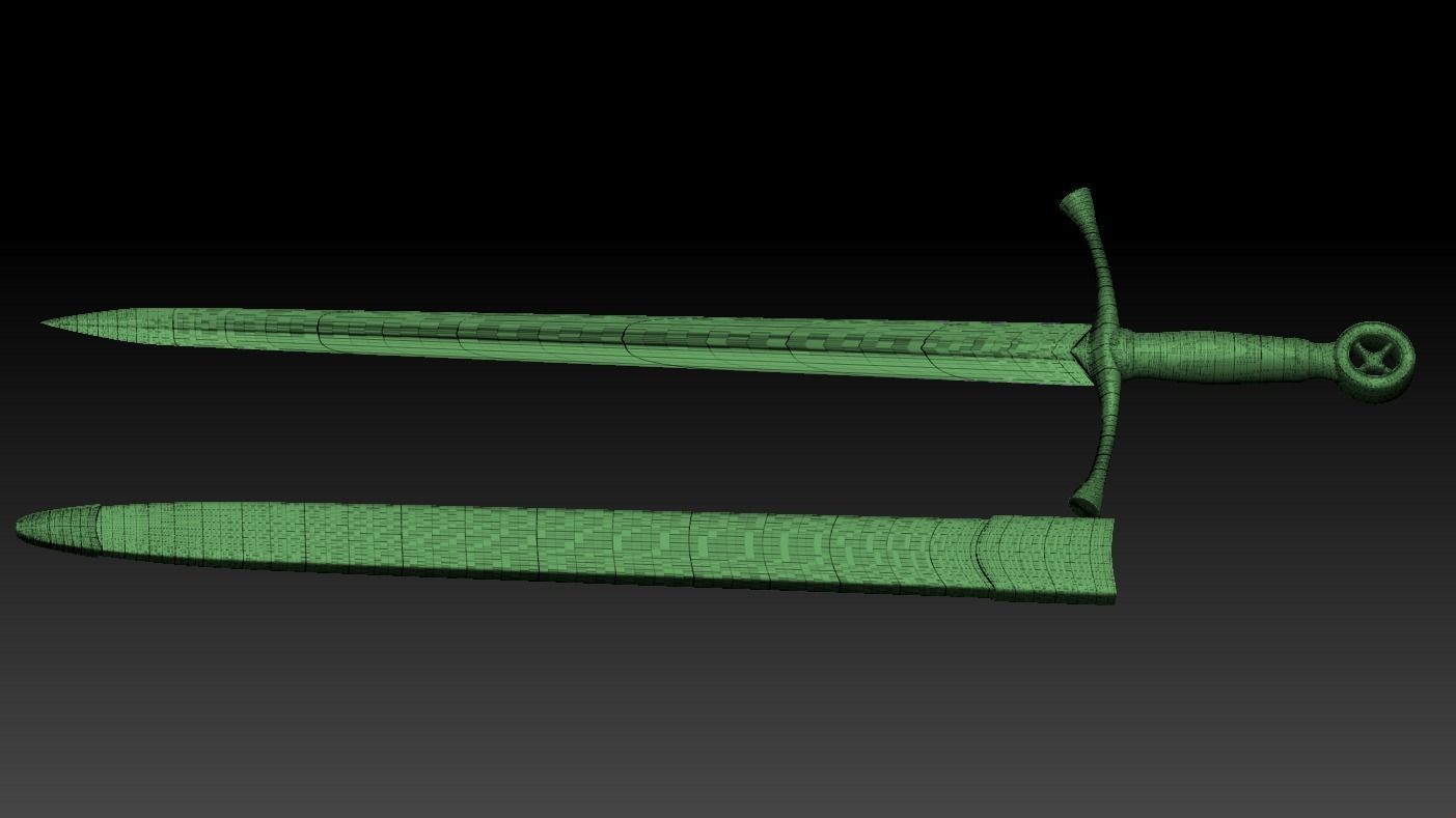High-poly model sword sheath 3D model_7