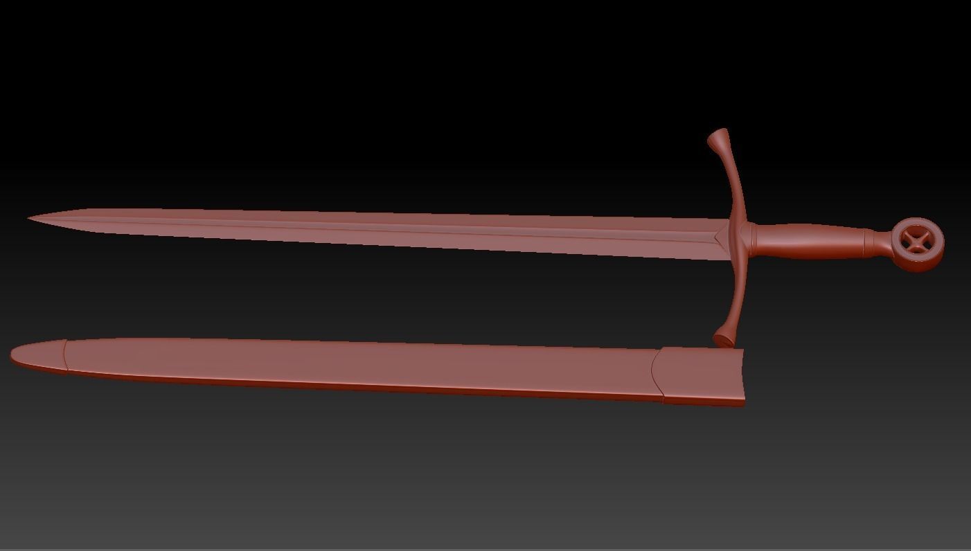 High-poly model sword sheath 3D model_8