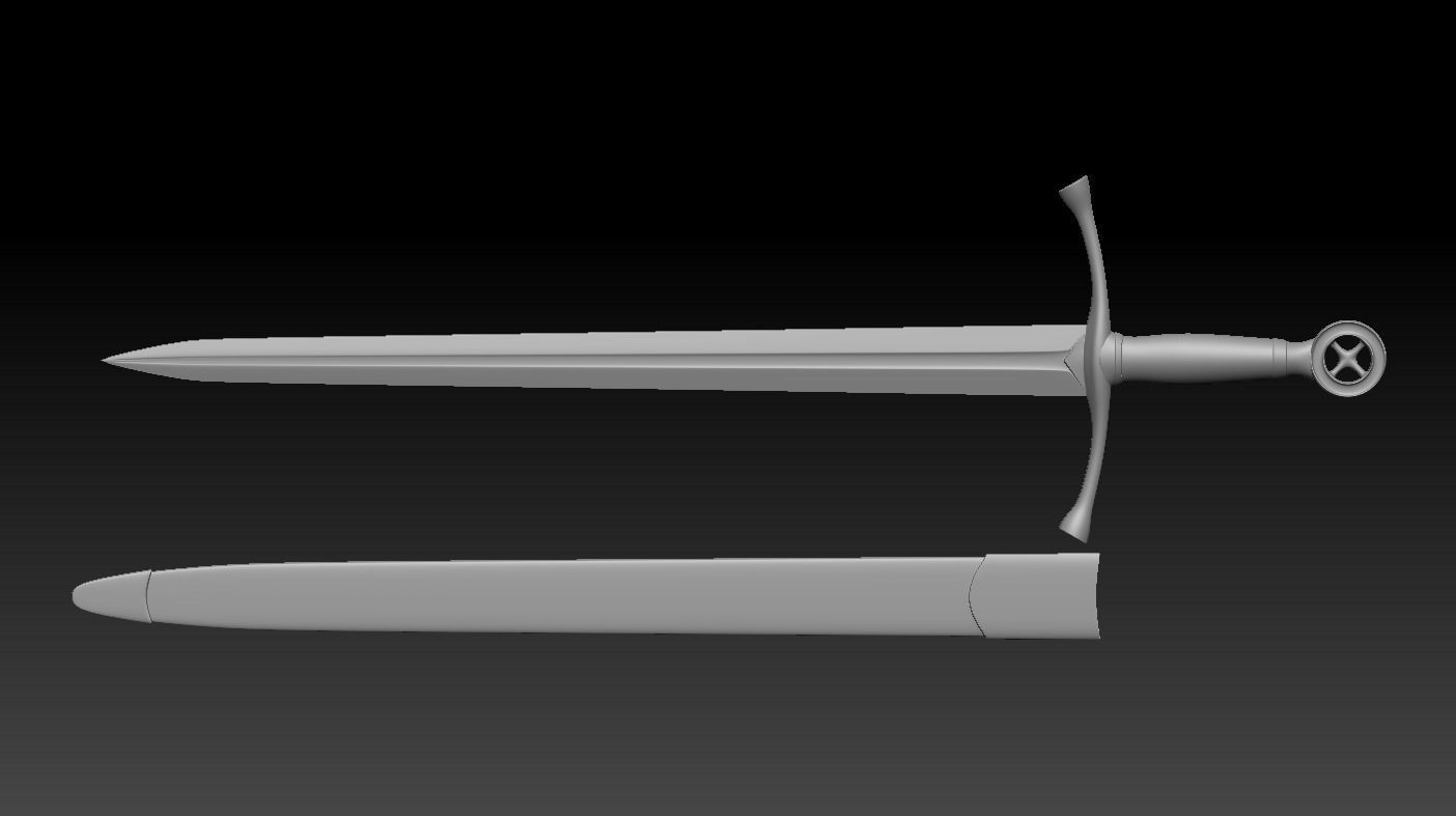 High-poly model sword sheath 3D model_1