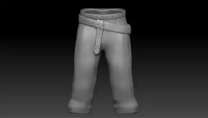High-poly model Pants  belts