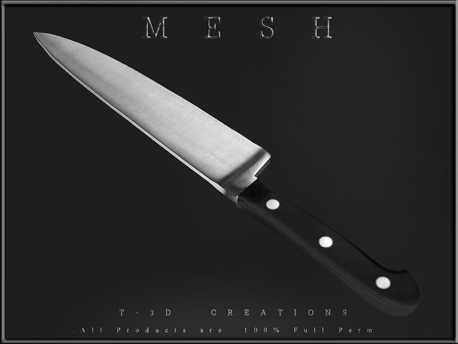 Chefs Knife Low-poly 3D model_1