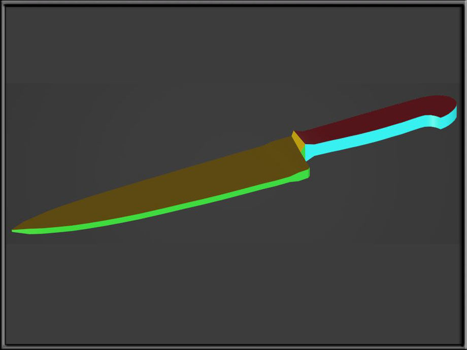 Chefs Knife Low-poly 3D model_3